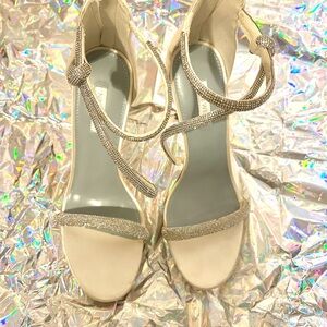 Nine West Silver Strappy Heels